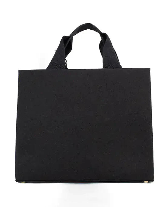 Style Loft Collection X Fendi X Versace Fendace Medium Black Canvas Shopper Tote
