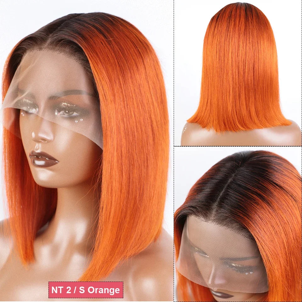 Ginger Short Bob Wig | Straight Human Hair T-Part Lace Front