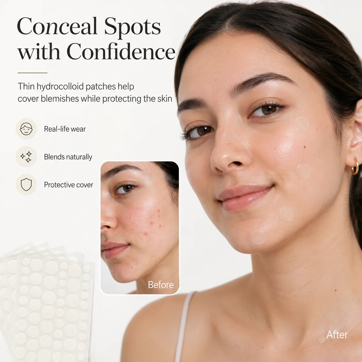 360pcs Face Acne Patch Invisible Skin Care Pimple Acne Patches Anti-inflammatory Healing Absorbing Spot Sticker Covering Acne