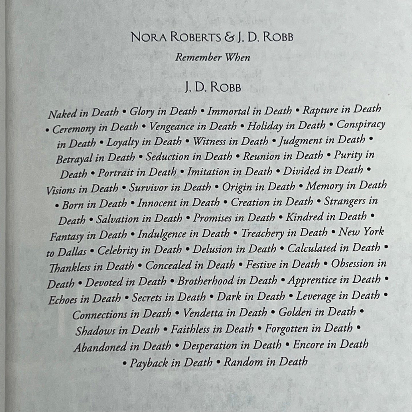 IDENTITY by Nora Roberts - Thrilling Story Bestseller Soft Cover