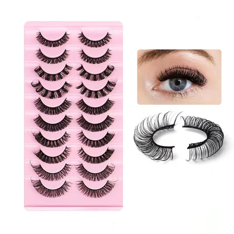 Fashion Russian Strip Lashes 2/5/10 Pairs 3D Mink Lashes Natural Eyelashes Dramatic False Eyelashes Wholesale Eyelash Extension