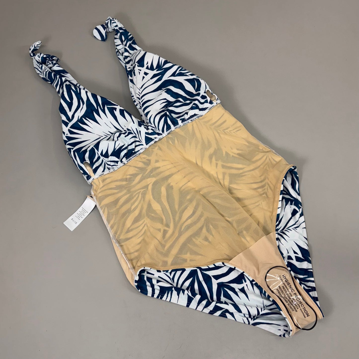 KIM GRAVEL Womens Bathing Suit One Piece Sz-14 Blue/White Print 66-1809-4