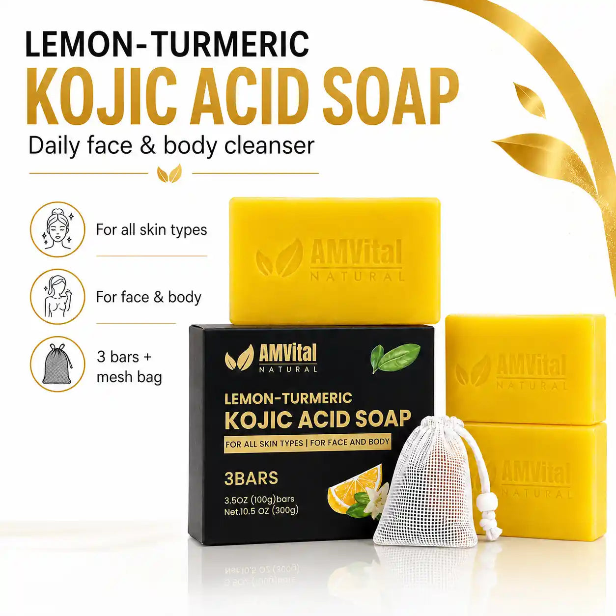AMVital Lemon Turmeric Kojic Acid Soap Bar
