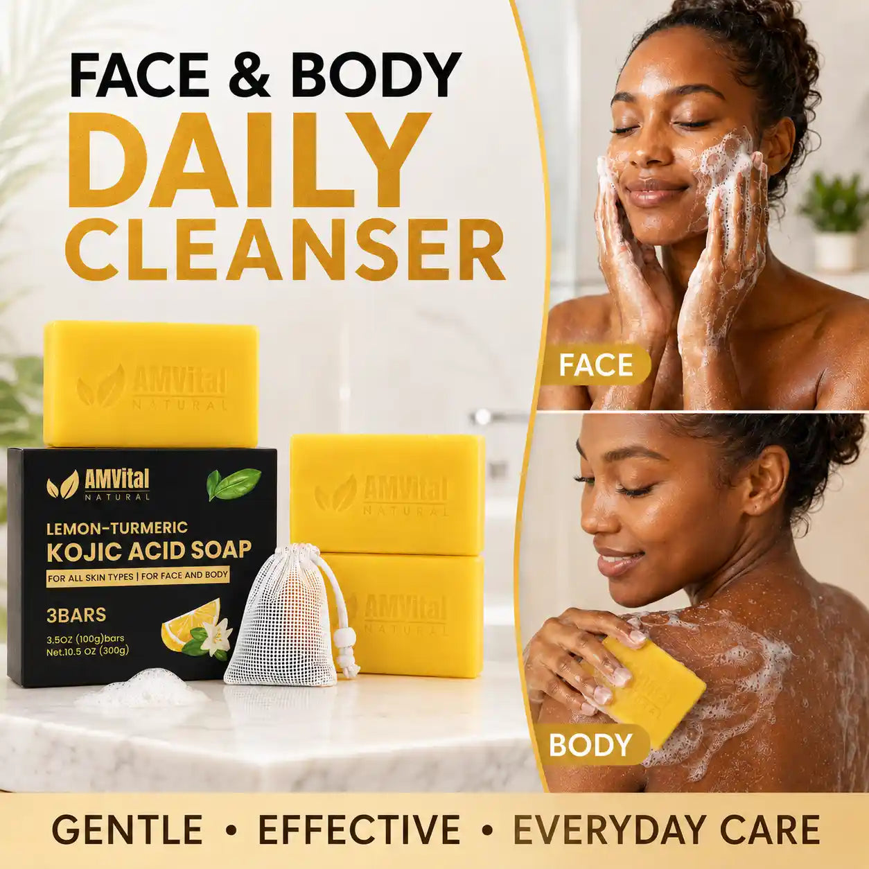 AMVital Lemon Turmeric Kojic Acid Soap Bar
