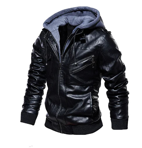 Style Loft Collection Needles Highway Washed Vegan Leather Bikers Jacket