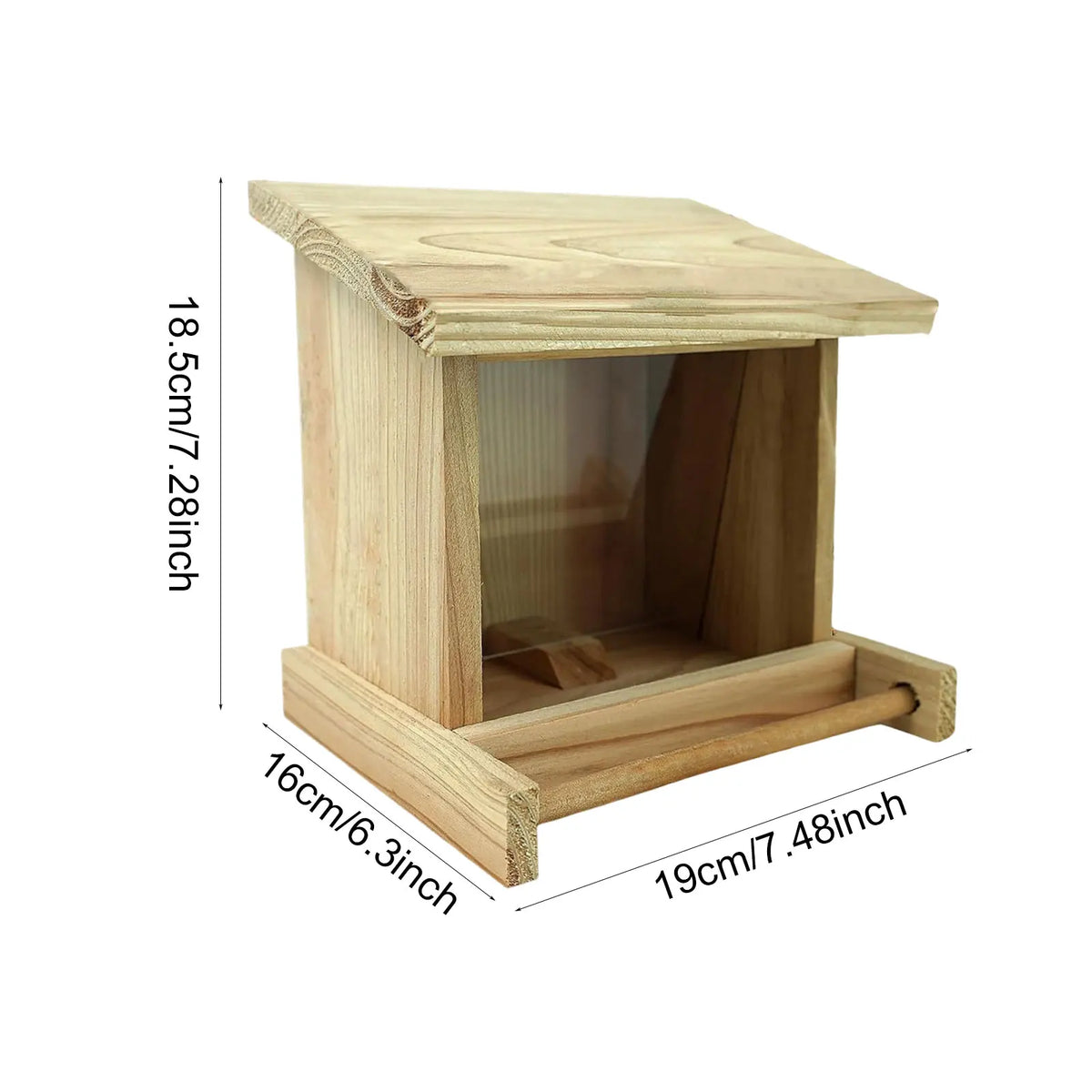 Bird House Wood Hanging Nesting Box Sheltered Warm Place Outside Bluebird Viewing House Feeder for Pet Supplies Patio Small Bird