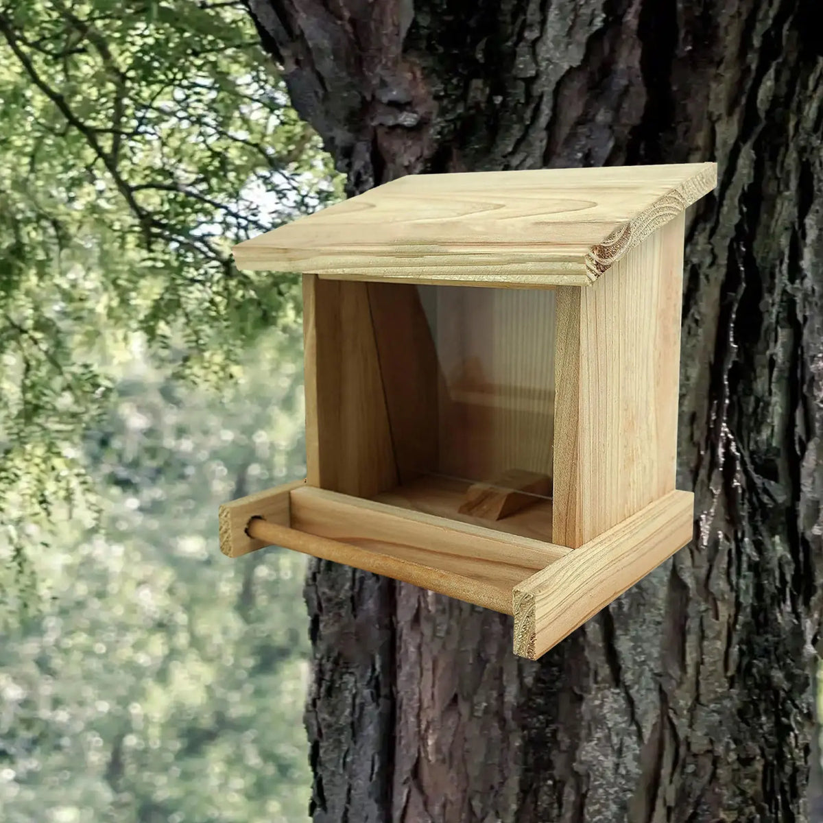 Bird House Wood Hanging Nesting Box Sheltered Warm Place Outside Bluebird Viewing House Feeder for Pet Supplies Patio Small Bird