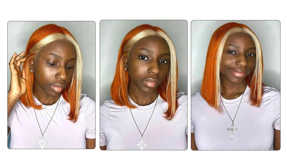 Ginger Short Bob Wig | Straight Human Hair T-Part Lace Front