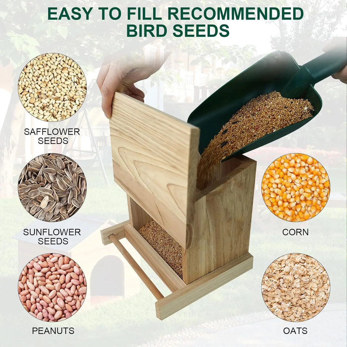 Bird House Wood Hanging Nesting Box Sheltered Warm Place Outside Bluebird Viewing House Feeder for Pet Supplies Patio Small Bird