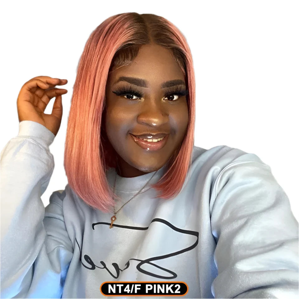 Ginger Short Bob Wig | Straight Human Hair T-Part Lace Front