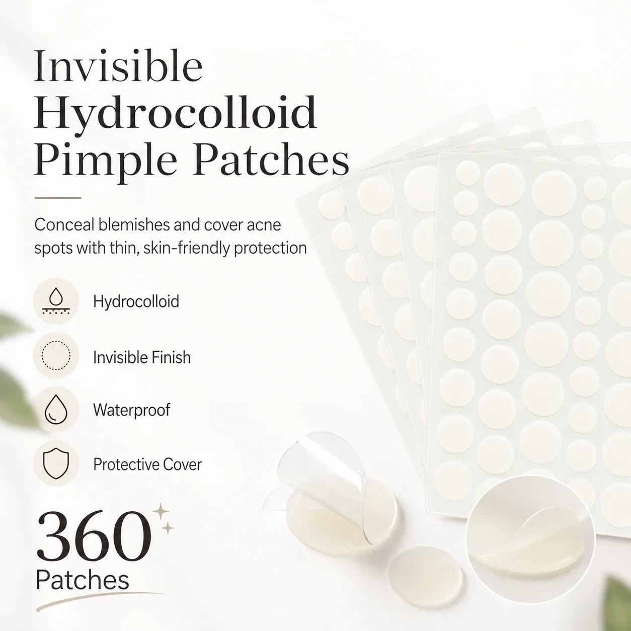 360pcs Face Acne Patch Invisible Skin Care Pimple Acne Patches Anti-inflammatory Healing Absorbing Spot Sticker Covering Acne