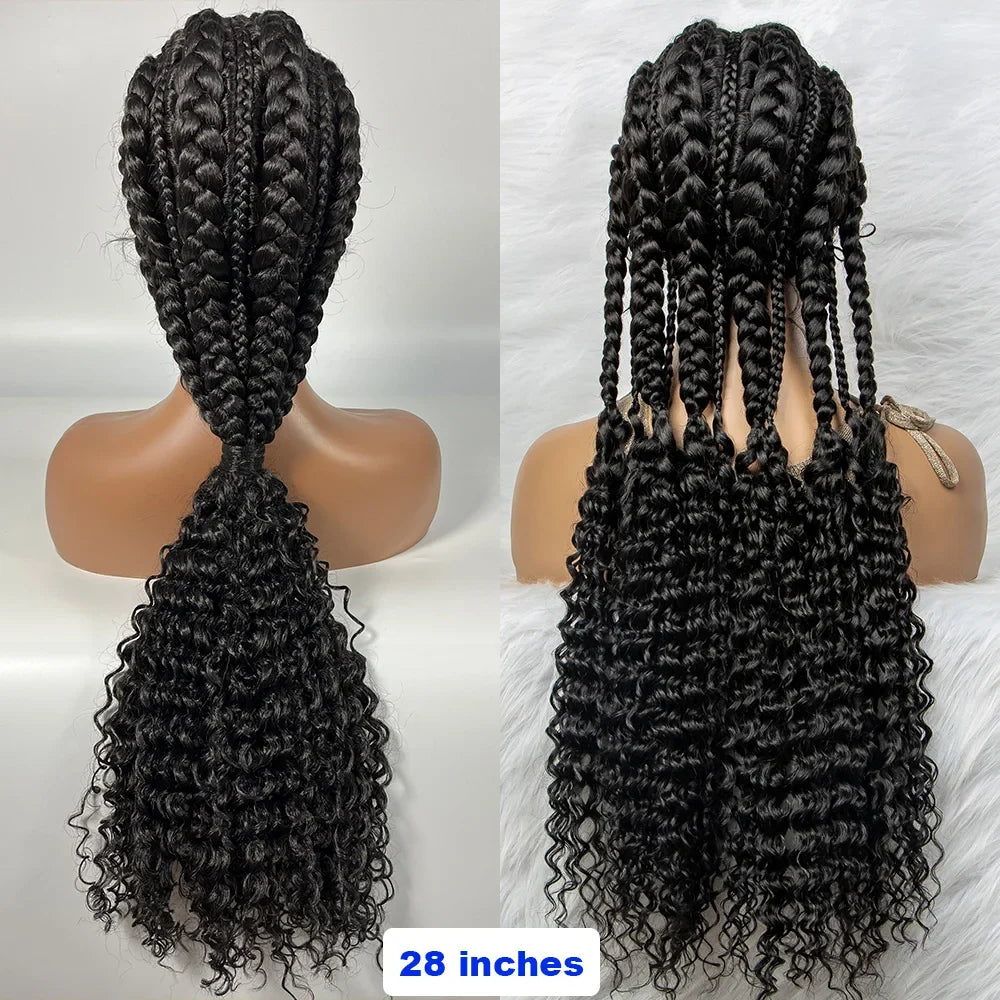 Braided Ponytail Wig | Kinky Curly Lace Front with Baby Hair