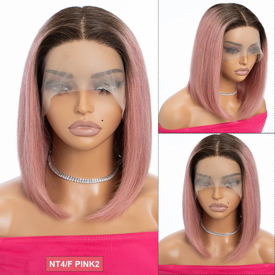 Ginger Short Bob Wig | Straight Human Hair T-Part Lace Front