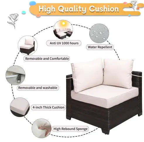 Style Loft Collection 7 Piece All-Weather Outdoor Garden Patio Furniture