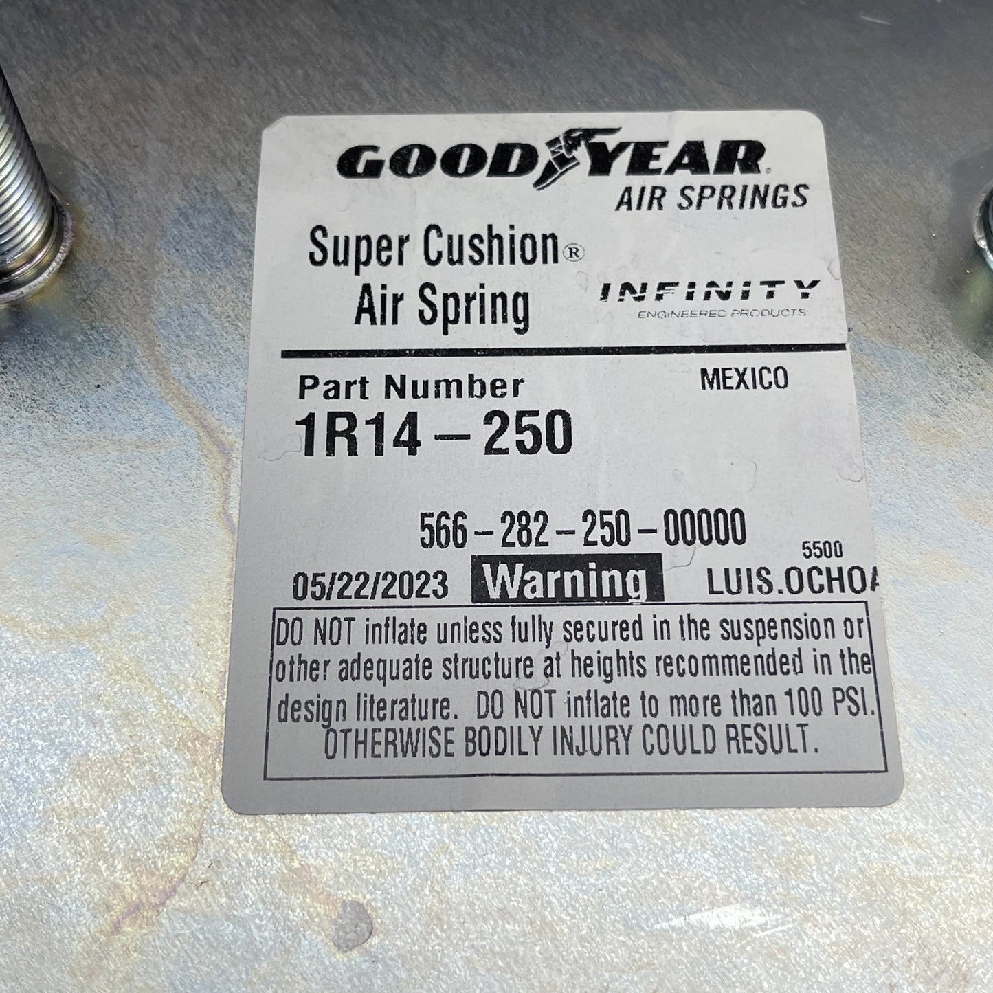 RIDEWELL Suspension Parts Cushion air Springs Shock Absorber GOODYEAR 6000196