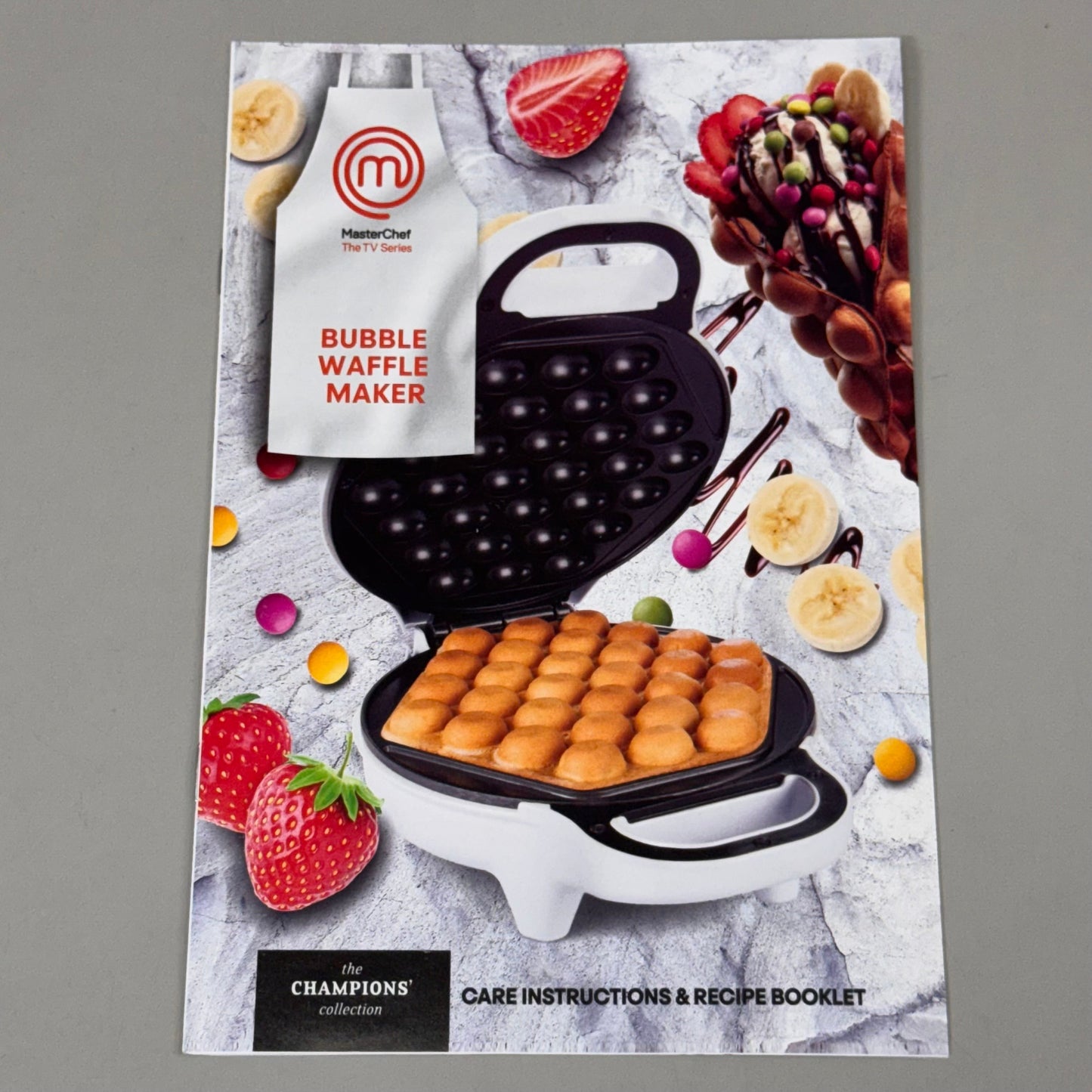 MASTER CHEF Bubble Waffle Maker Non-Stick Coating 12" x 9.5" White MTF-BWW-696