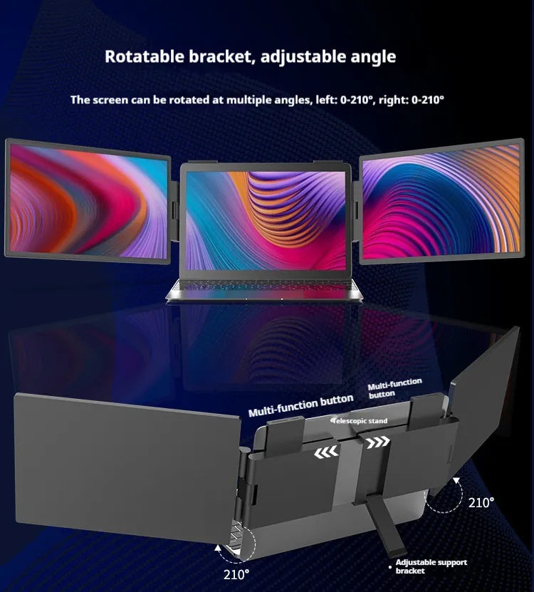 Style Loft Collection CyberStyle 14-inch 1080p Two-Screen Rotatable Laptop Monitors