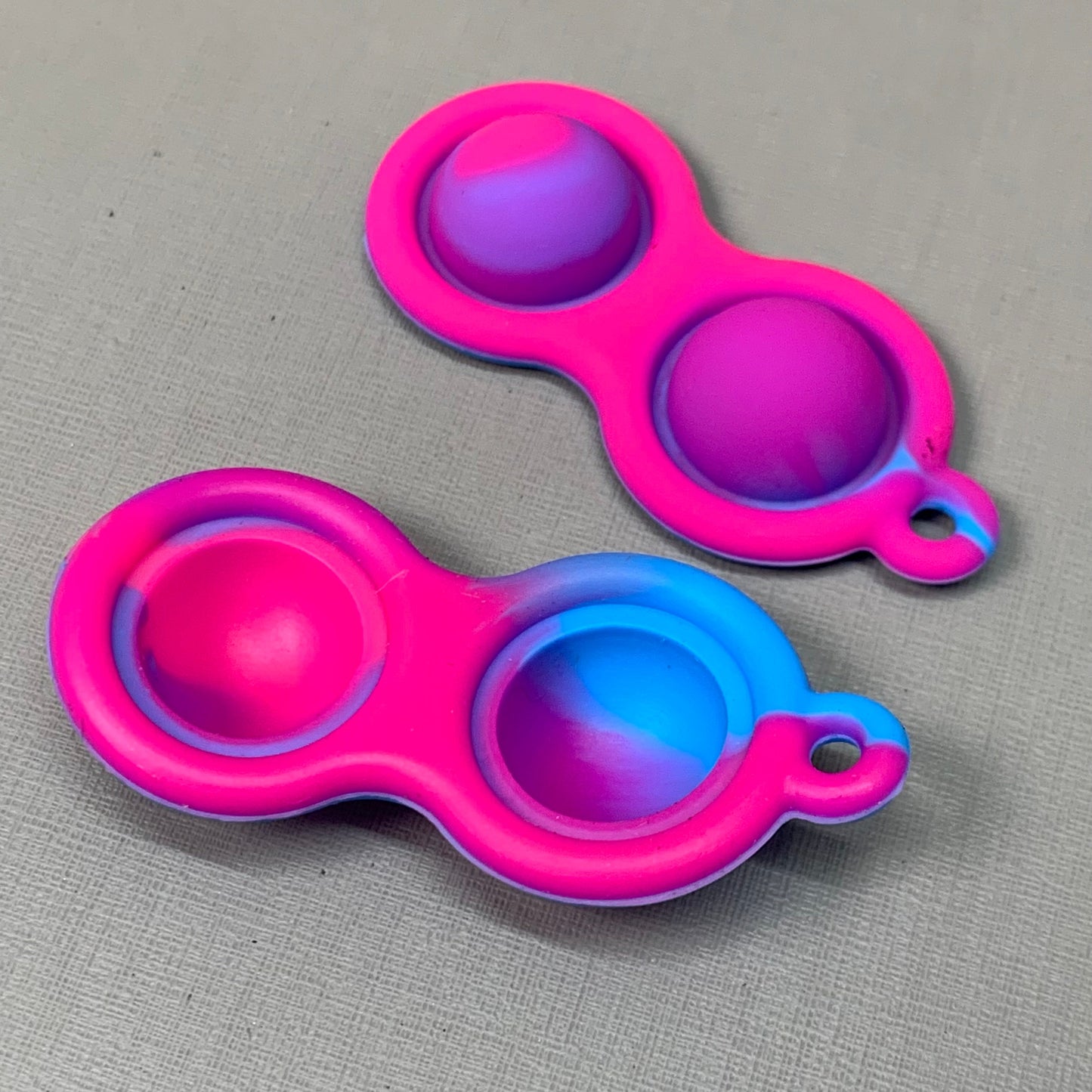 BEST WHOLESALE 2-PACK! Wireless Headphone Bubble Popping Case 2.5" x 2" Blue/Pink