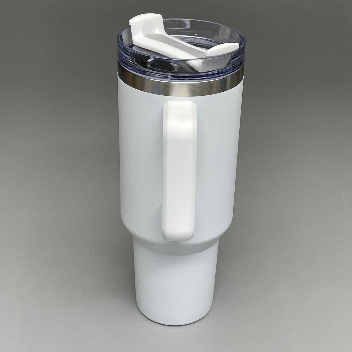TUMBLER (2 PACK) Insulated Stainless Steel Travel Mug w/ Lid Handle Straw 40 oz White