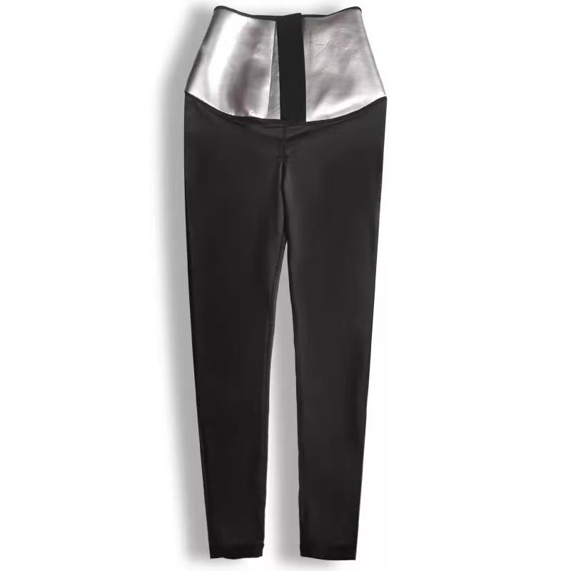 European and American breasted abdominal compression sweatpants, cropped pants, waist cinching yoga pants