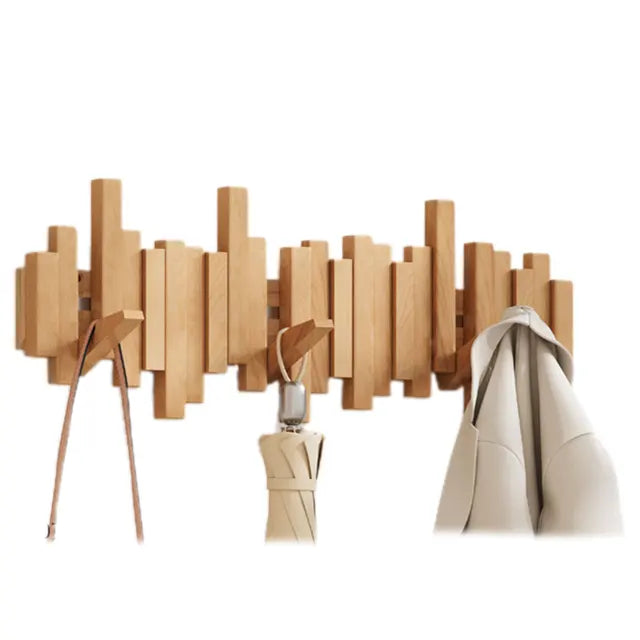 Coat Racks Wall Hanging Wall Entry Door Porch Hanging Scarf Coat Rack Perforated Solid Wood Creative Piano Keys Clothes Hook