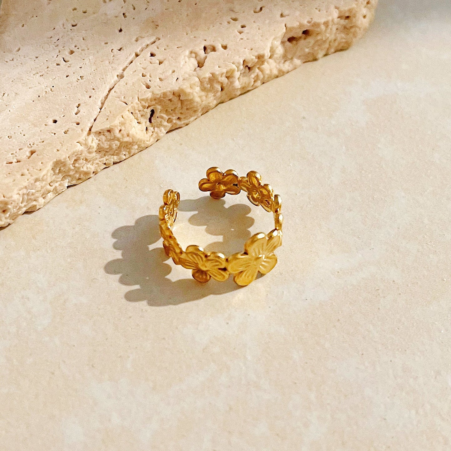European and American Fashion INS Style Flower Ring Open Ring