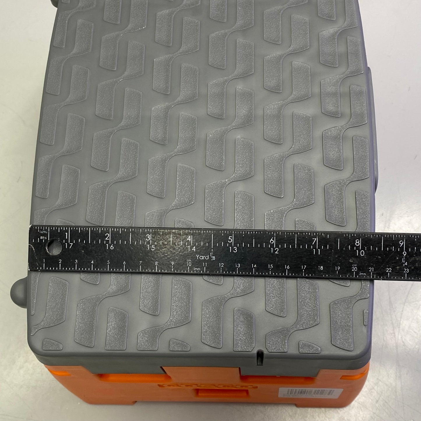 COSCO Folding Step Stool Plastic 12.5"L x 8.5"W x 8"H Orange & Grey 11903BGO1E