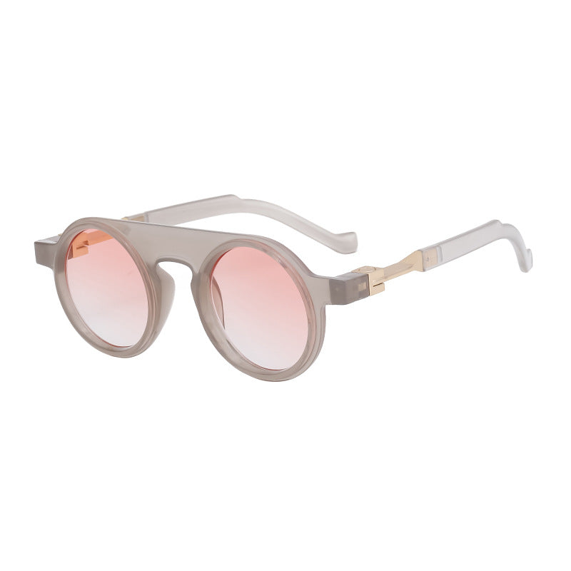 New European and American fashion round frame sunglasses for men, personalized and high-end sunglasses for men