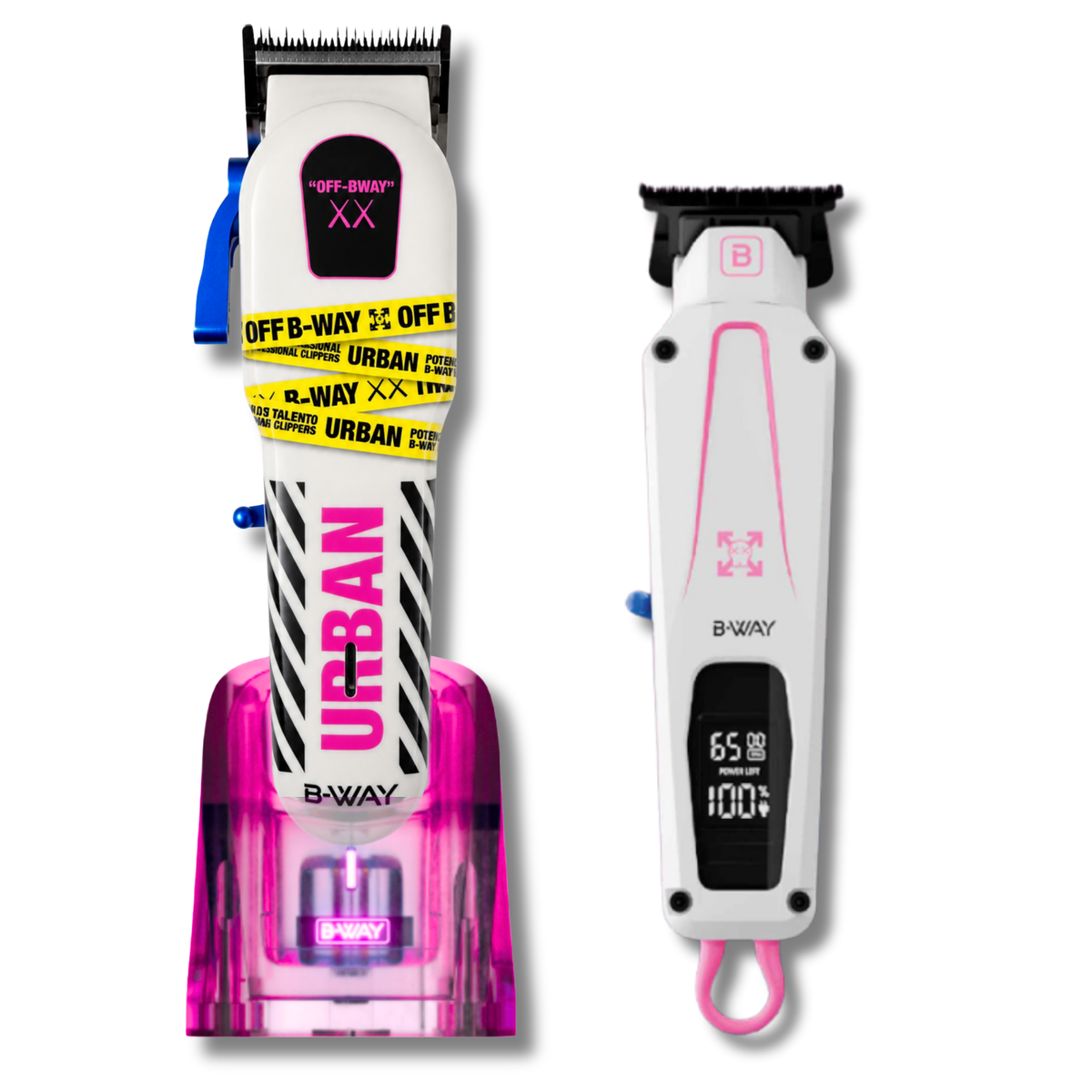 B‑WAY Urban Clipper & CUTZ White Trimmer – 2‑Piece Barber Set