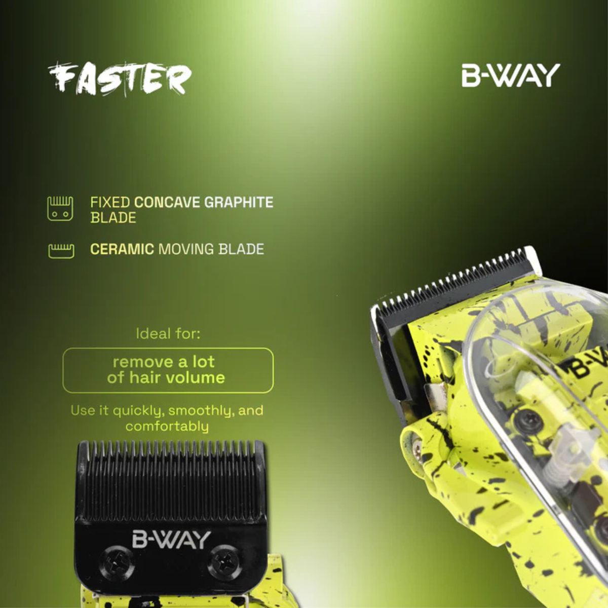 B-WAY Professional Barber Kit – Cordless Hair Clipper & Trimmer Set – Faster Clipper + Golden Gate Precision Trimmer for Fades, Haircuts, Edge-Ups, Beard Detailing & Outlining