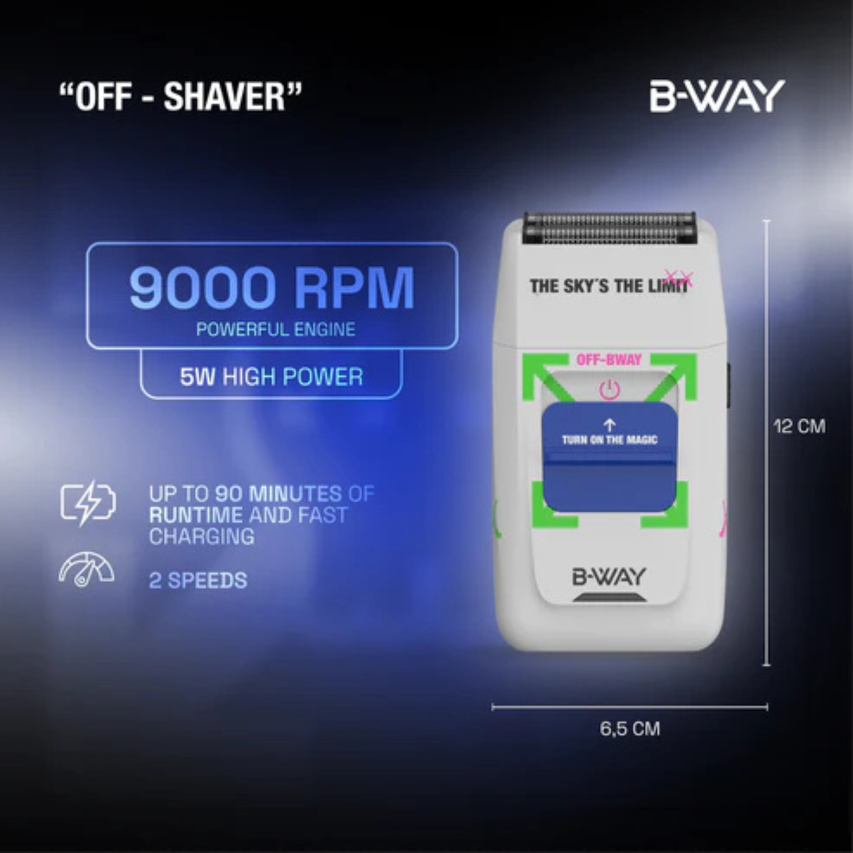 B-WAY Professional Barber Kit – Cordless Hair Clipper, Trimmer & Foil Shaver Set – Katana Clipper, CUTZ White Detail Trimmer & OFF Foil Shaver for Fades, Haircuts & Finishing