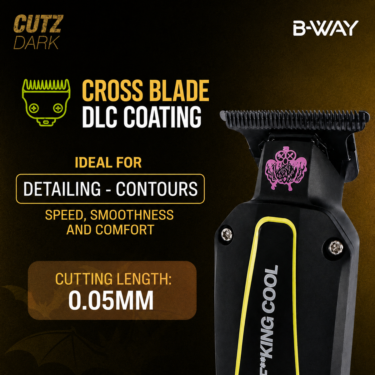 B‑WAY B10K Clipper & CUTZ Dark Trimmer – 2‑Piece Barber Set