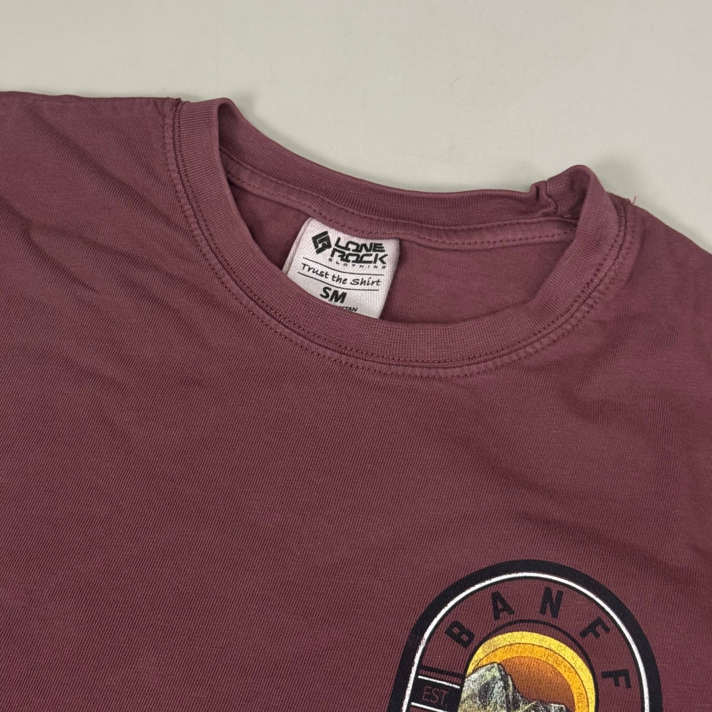 LONE ROCK CLOTHING Trust the Shirt Banff Canada Long Sleeve Shirt Unisex Sz S