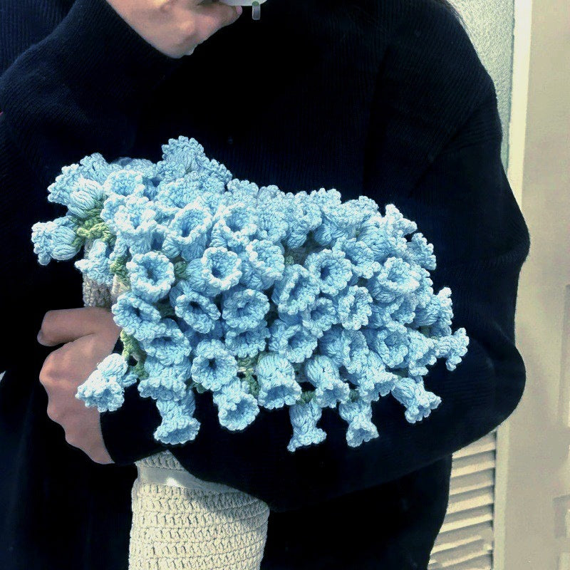 60cm New Creative Rose Bouquet Blanket (Finished), Crocheted Flower Bouquet Gift for Girlfriend