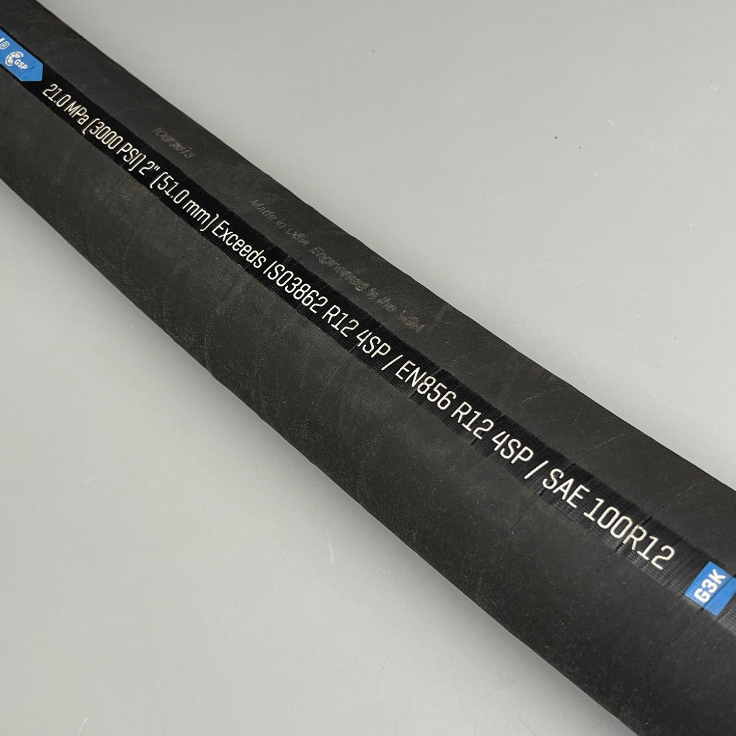 GATES MegaSpiral GSP 4ft Hydraulic Hose 2" ID 2.63 OD 3000 PSI w/ Elbow 32EFG3K