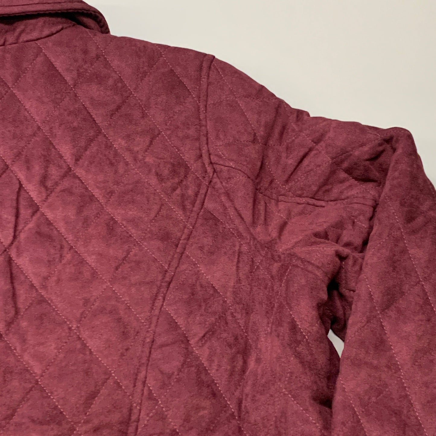 BRIDGE HAMPTON ISSAC MIZRAHI LIVE! Faux Suede Coat Full Snap Up Spiced Wine Sz 3X