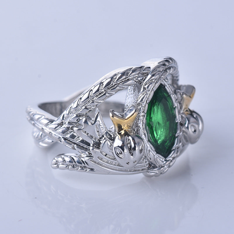 Plated with s925 Silver Mighty Ring, Aragon Ring, Barakh Ring, European and American Ins Two tone Ring