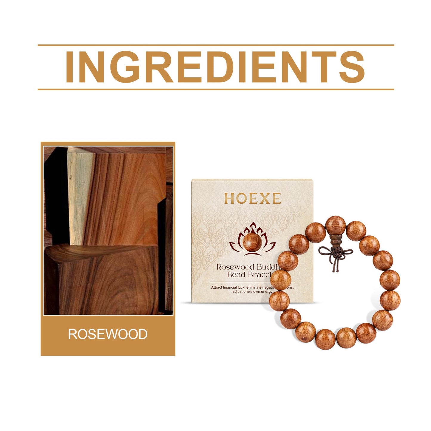 Rosewood Buddha Bead Bracelet Daily Simple Fashion Design Bracelet Personality All-In-One Beaded Bracelet
