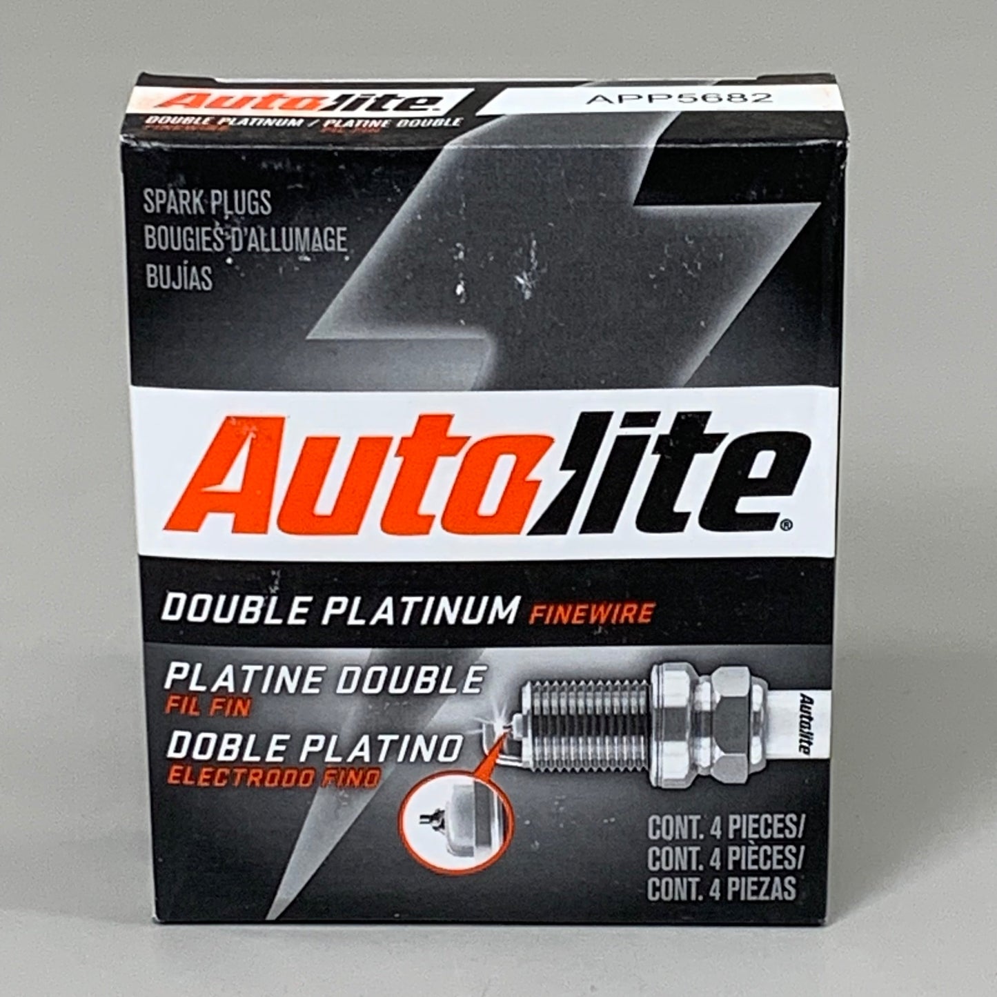 AUTOLITE (4 PACK) Double Platinum Standard Spark Plug 14MM Hex SZ APP5682
