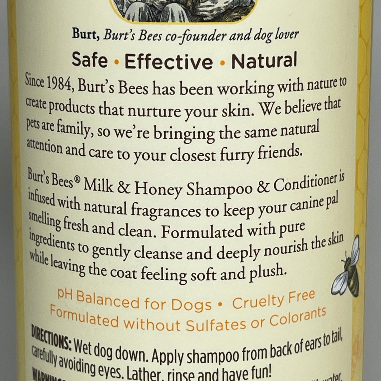 BURT'S BEE'S (6 PACK) For Dogs Shampoo & Conditioner Milk & Honey 12 oz FFP10128