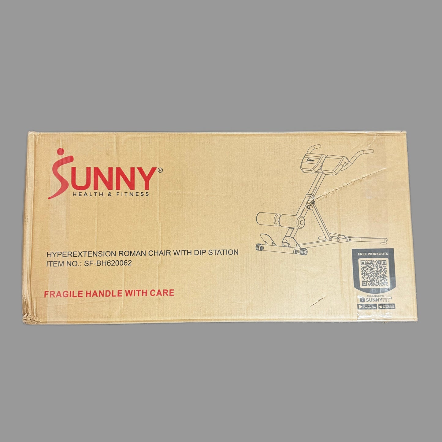 SUNNY Hyperextension Roman Adjustable Chair for Home gym Black/Red SF-BH620062