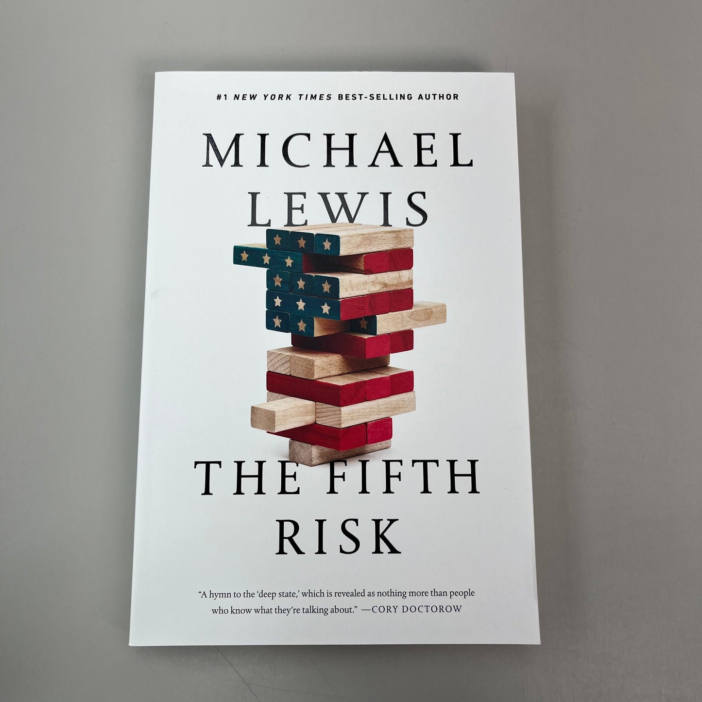 The Fifth Risk Michael Lewis 8" x 5.5" Paperback White Cover (New)