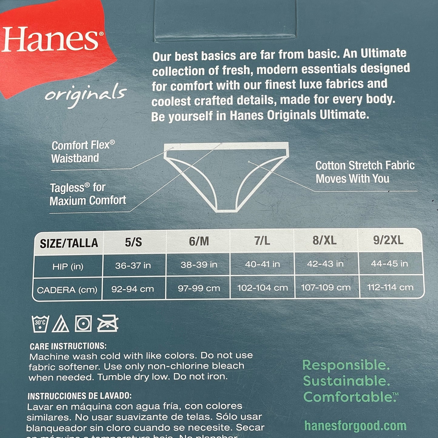 HANES 3 PACK!! Originals Women's Breathable Cotton Bikini Underwear Sz M Blue 45UOBK