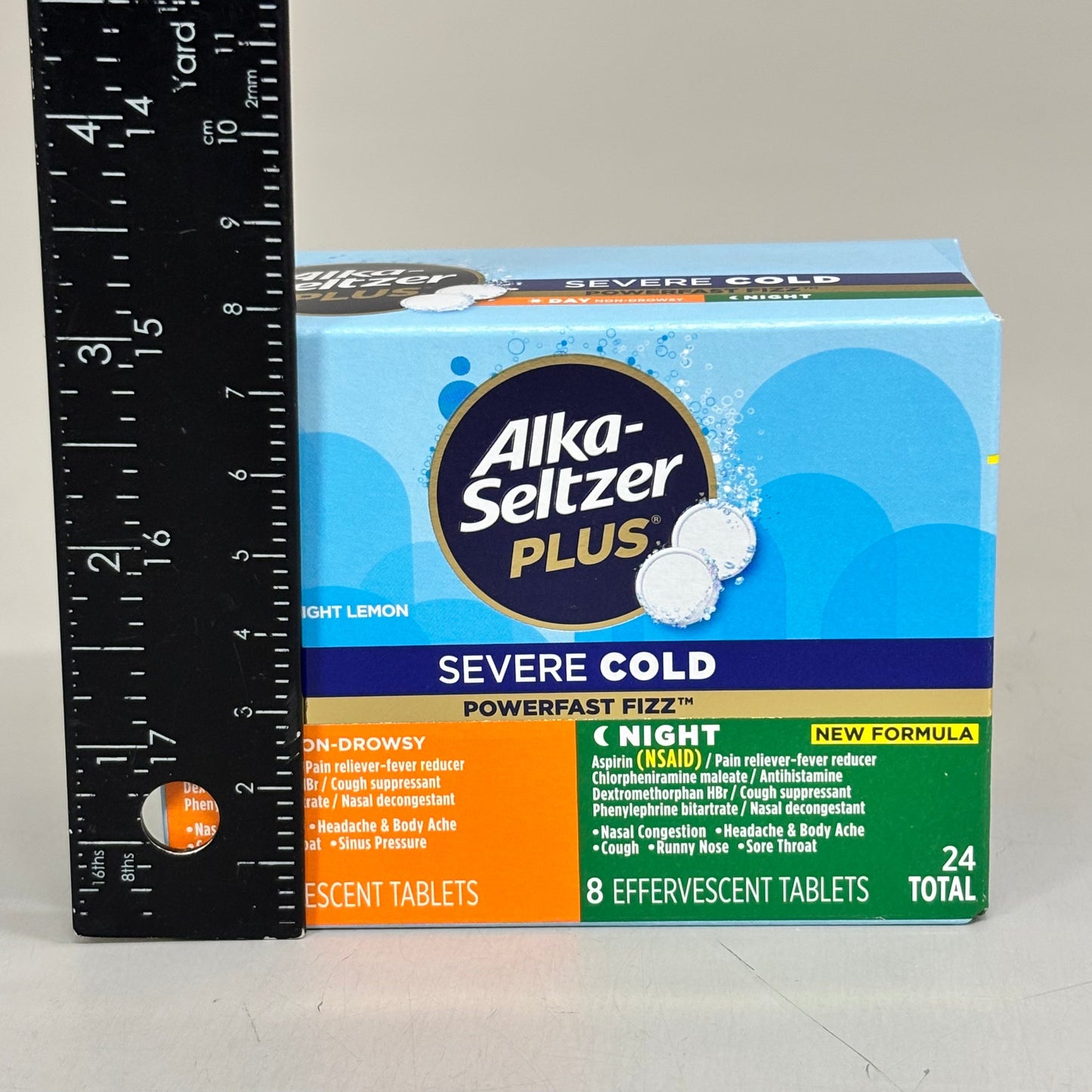 ZA@ ALKA-SELTSER PLUS (2 PACK, 24 TABLETS EACH) Severe Cold 16 Day + 8 Night Tabs BB 03/26 C