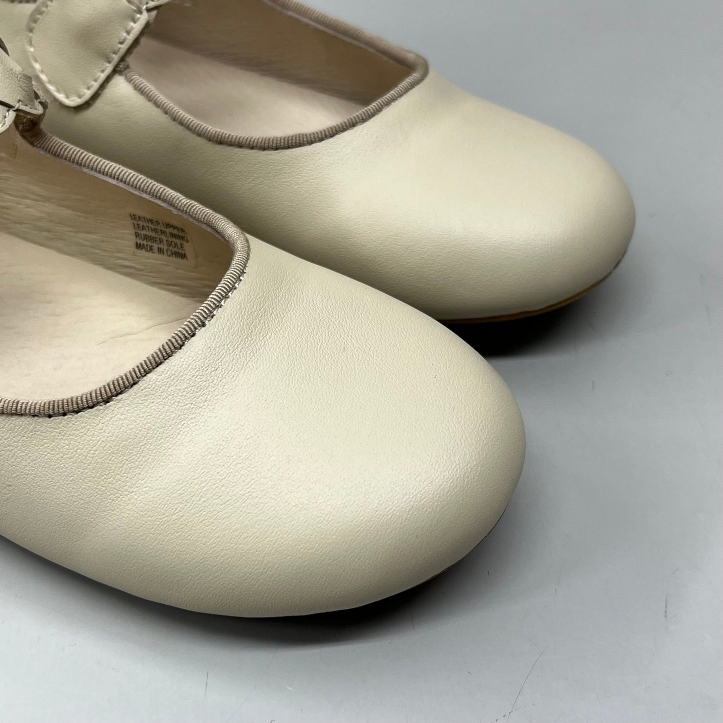 OLD SOLES Lady Plat Braided Strap Leather Shoe Kid’s Sz 23 US 7 Cream #817