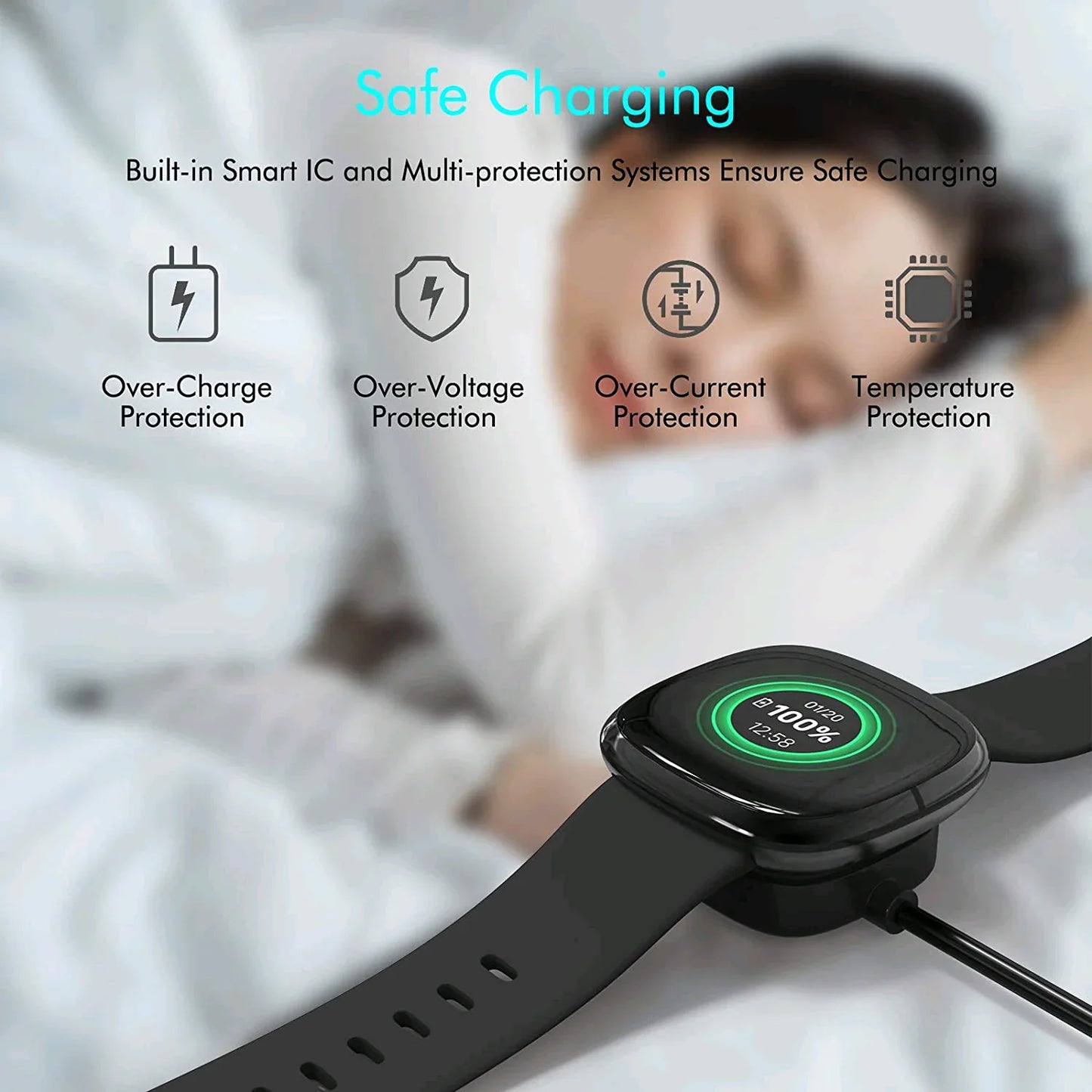Wireless Charger For Fitbit Sense Versa 3 4 Watch USB Fast Charging Dock Cable