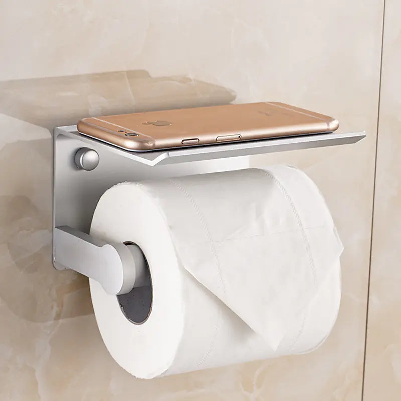 Style Loft Collection Space Aluminum Wall-Mounted Tissue and Phone Holder