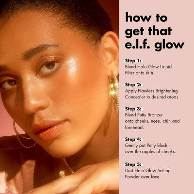 e.l.f. Halo Glow Liquid Filter Highlighter 3.5 Medium 1.06 fl oz - Imperfect Container