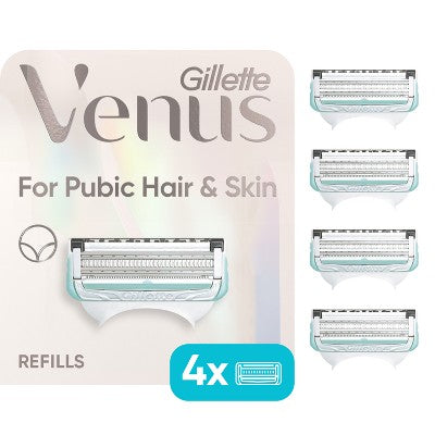 Venus for Pubic Hair & Skin Women's Razor Blade Refills 4ct - Imperfect Box