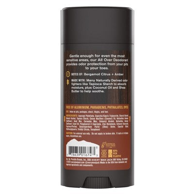 Every Man Jack All Over Solid Deodorant Fresh Citrus 2.6oz - New